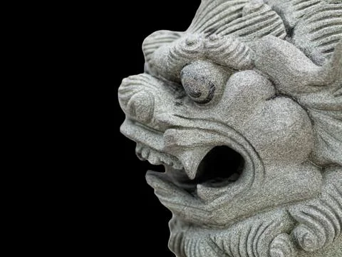 Dragon head stone statue Foto stock
