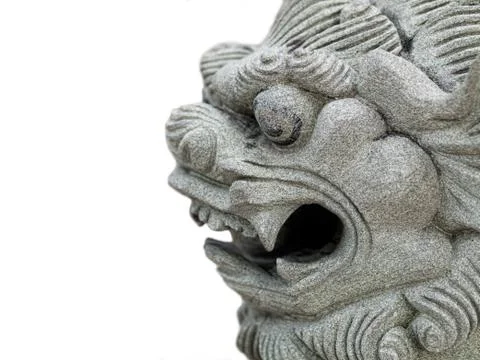 Dragon head stone statue Foto stock
