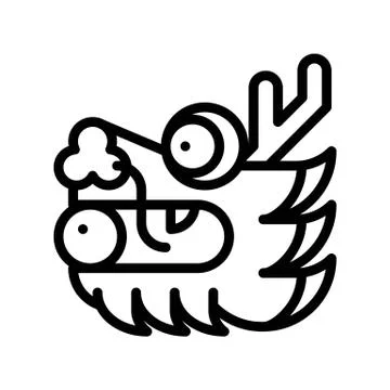 Dragon head vector, Chinese New Year related line style icon editable stroke 스톡 일러스트