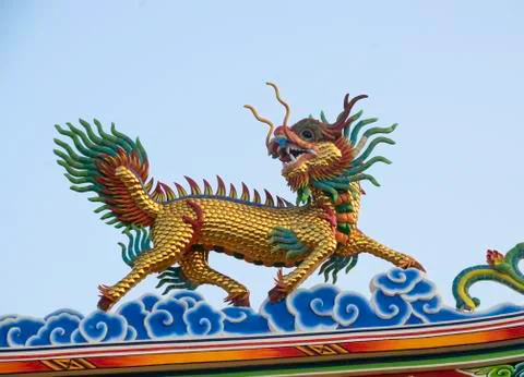 Dragon-headed unicorn Stock Photos