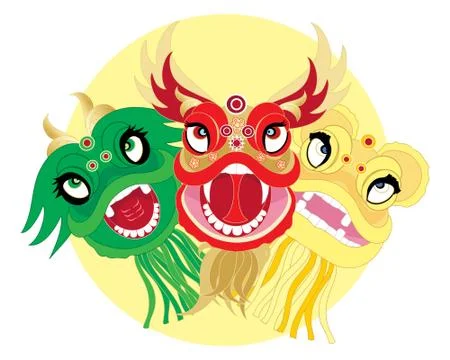 Dragon heads Stock Illustration