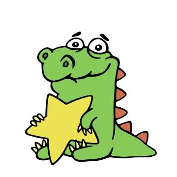 Dragon holds star Stock Illustration