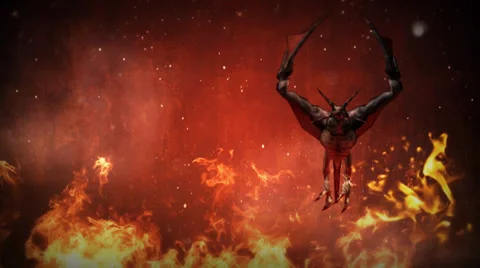 Dragon Hover in Flames Stock Footage 36558397