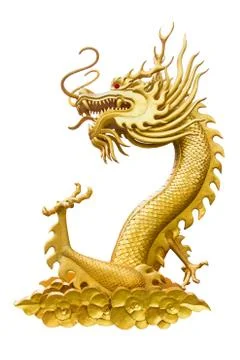 Dragon Isolated on White, With Clipping Path Stock Photos