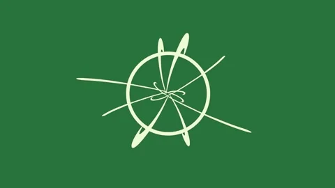 Dragon on it logo compass an image of lines cat ' s head isolated on green 스톡 동영상 336855575
