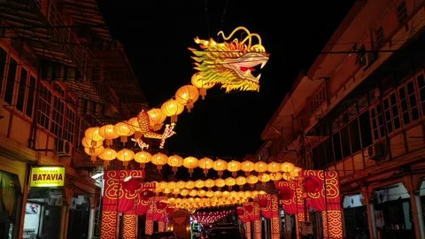 Dragon lanterns Stock Footage 322895506