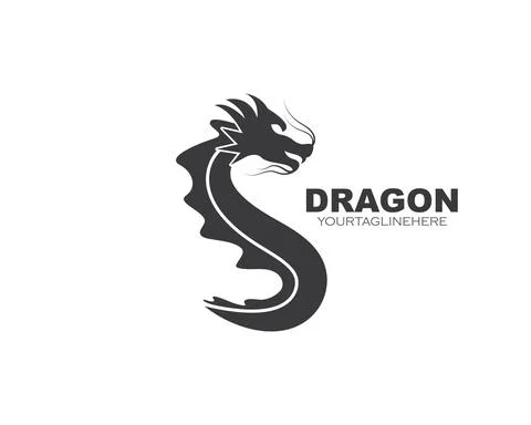 Dragon logo icon template vector Illustrazione stock