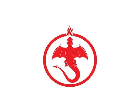 Dragon logo icon template vector Stock Illustration