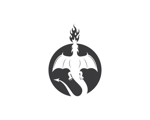 Dragon logo icon template vector Stock Illustration