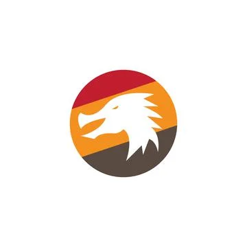 Dragon logo icon template vector Stock Illustration