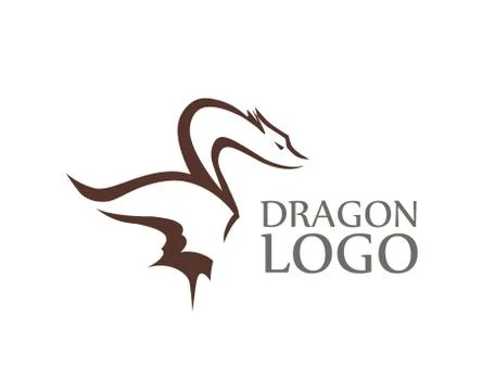 Dragon Logo with Sample of Caption isolated on white Stock Illustration