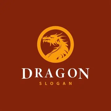 Dragon logo simple design animal legend dragon silhouette illustration templa Stock Illustration