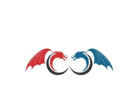 Dragon logo template vecto Stock Illustration
