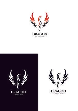 Dragon Logo Template, Vector Stock Illustration
