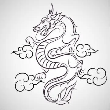 Dragon logo vector Stock Illustration