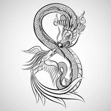 Dragon logo vector Stock Illustration