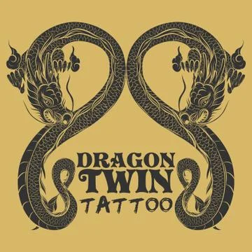 Dragon logo vector Illustrazione stock