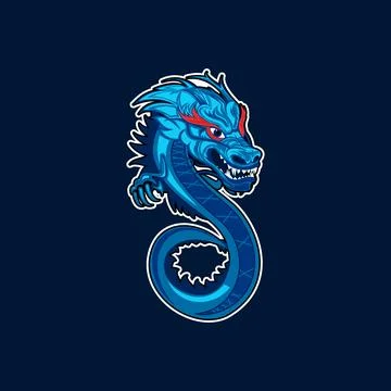 Dragon Logo vector template, Mascot Dragon suitable for Gaming, E-sport logo, Illustrazione stock