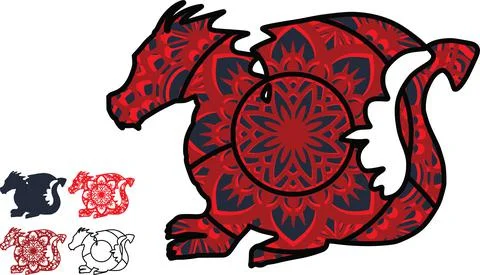 Dragon mandala Stock Illustration