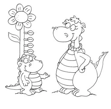Dragon mom measures small, Stock Illustration