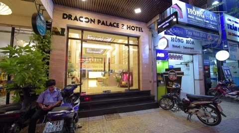 Dragon Palace 3 hotel in Ho Chi Minh City, Vietnam Stock Footage