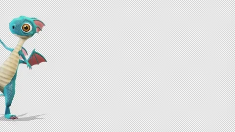 Dragon peeps out from the left side of the screen 库存影片 163342164