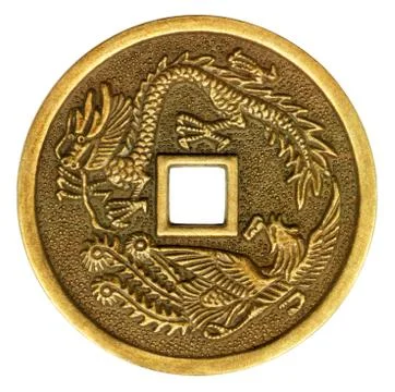 Dragon &amp; Phoenix Coin Stock Photos