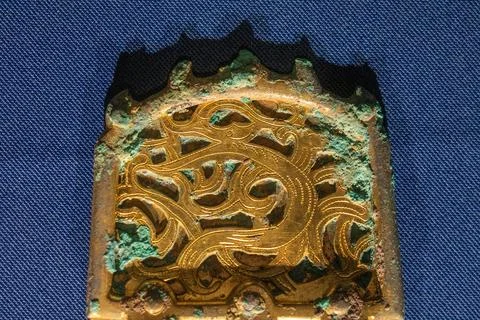 Dragon Phoenix Tiger Pattern Belt and Buckle of Western Jin Dynasty Stock Photos
