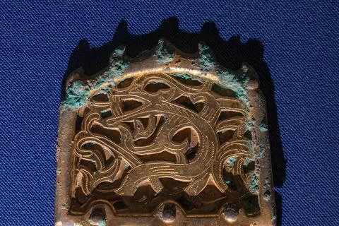 Dragon Phoenix Tiger Pattern Belt and Buckle of Western Jin Dynasty Stock Photos
