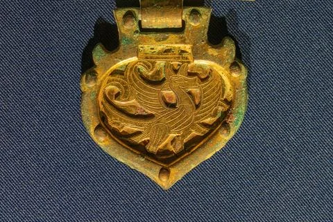 Dragon Phoenix Tiger Pattern Belt and Buckle of Western Jin Dynasty Stock Photos