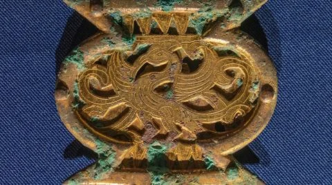 Dragon Phoenix Tiger Pattern Belt and Buckle of Western Jin Dynasty Stock Photos