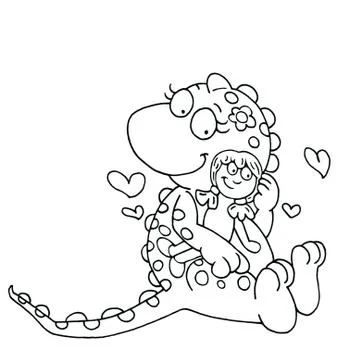 A dragon with a piece of doll 스톡 일러스트