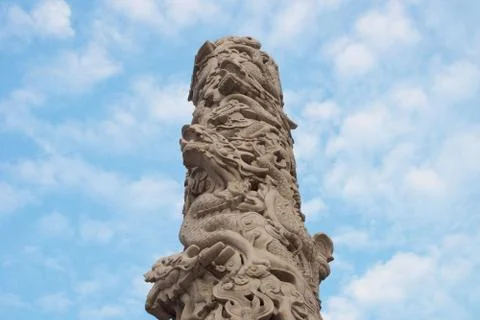 Dragon Pillar on sky Stock Photos