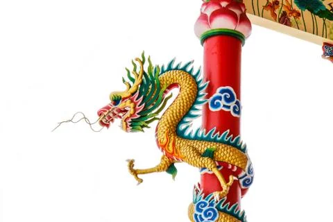 Dragon on pole 스톡 사진