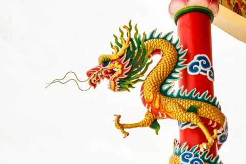 Dragon on pole Stockfoto's