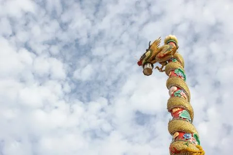 Dragon on a pole Stock Photos