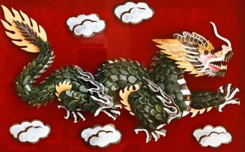 Dragon red background Stock Photos