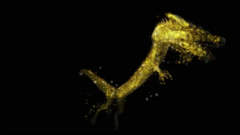 Dragon RGB Alpha Stock Footage 234783086