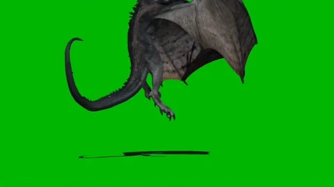 Dragon Roaring on Green Screen 04 Stock Footage 222495266