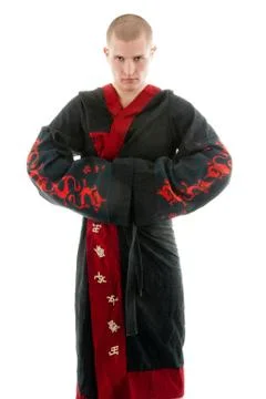 Dragon samurai on white Stock Photos