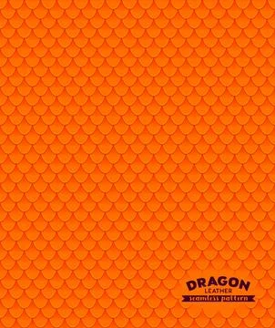 Dragon scale seamless pattern. Orange Seamless texture background Illustrazione stock