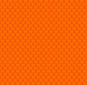 Dragon scale seamless pattern. Orange Seamless texture background Illustrazione stock