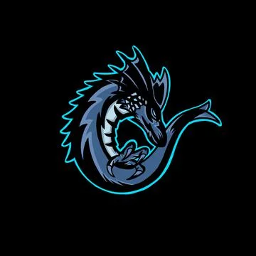 Dragon sea vector logo Stock Illustration