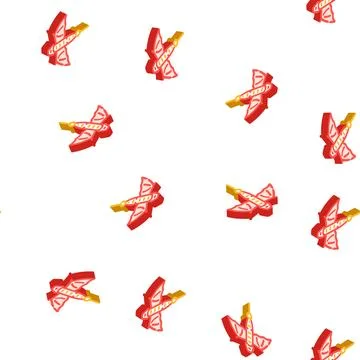 Dragon shape kite isometric icon seamless pattern Illustrazione stock