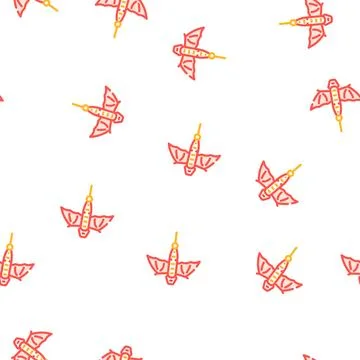 Dragon shape kite vector seamless pattern Stock Illustration