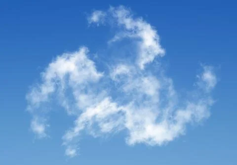 Dragon shaped cloud isolated over blue sky background Stock Illustration
