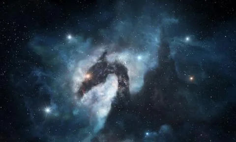 Dragon shaped nebula Foto stock