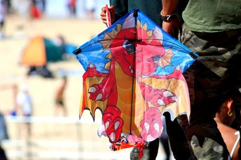 Dragon shaped printed kite Stock Photos