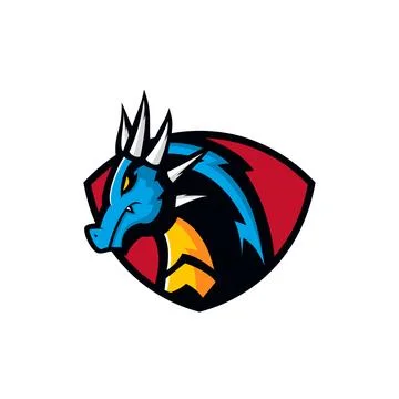 Dragon Shield Logo Vector Design Stock Illustration