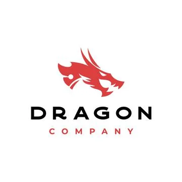 Dragon silhouette logo design vector illustration Stock Illustration